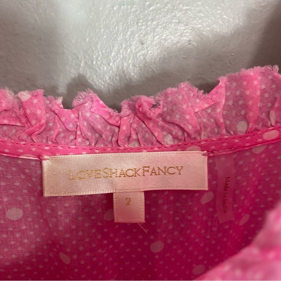 Loveshackfancy Idra Dress Ruffle Maxi Polka Dot Pink Sleeveless - Picture 5 of 8